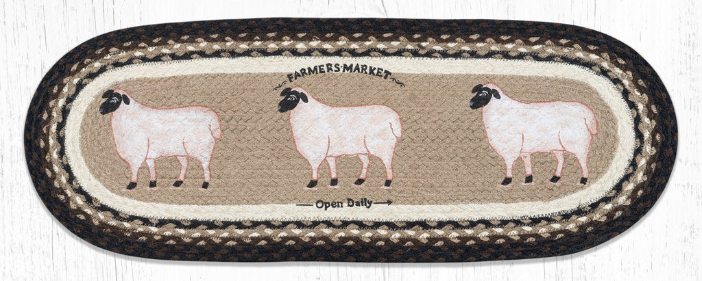 TR-344 Farmhouse Sheep Oval Table Runner