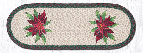 TR-508 Poinsettia Oval Table Runner