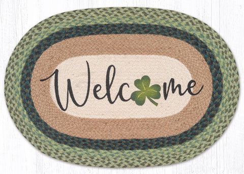 OP-656 Shamrock Welcome Oval Rug