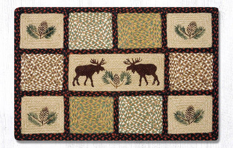 QP-019 Moose Pinecone Printed Quilt Patch