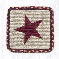 WW-357 Burgundy Star Wicker Weave Table Accent
