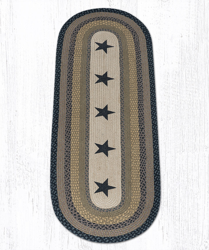 OP-099 Black Stars Oval Rug