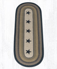 OP-099 Black Stars Oval Rug