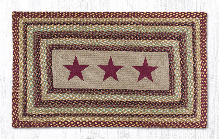 PP-357 Burgundy Stars Oblong Print Rug
