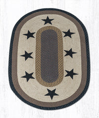 OP-099 Black Stars Oval Rug