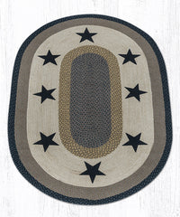 OP-099 Black Stars Oval Rug