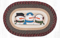 OP-9-118 Three Snowmen Oval Rug