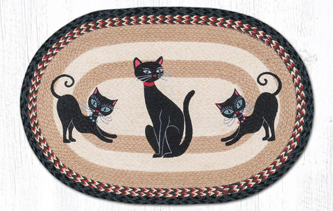 OP-9-238 Crazy Cats Oval Rug