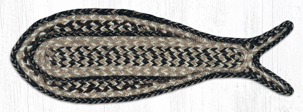 FC-9-93 Black/Tan Craft Spun Fish Rug