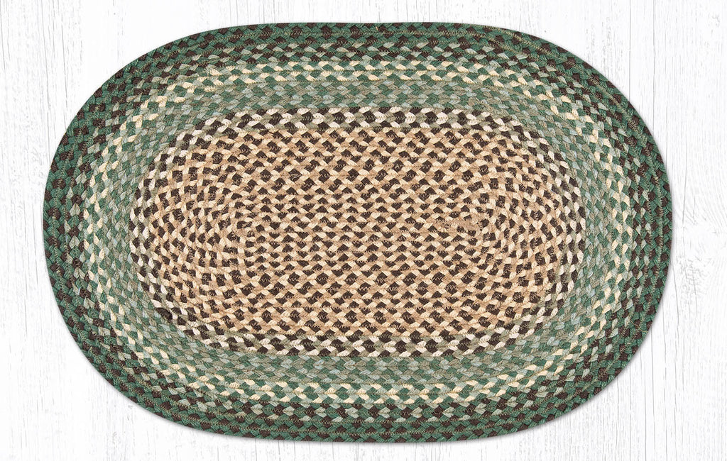 C-013 Dark Green Braided Rug