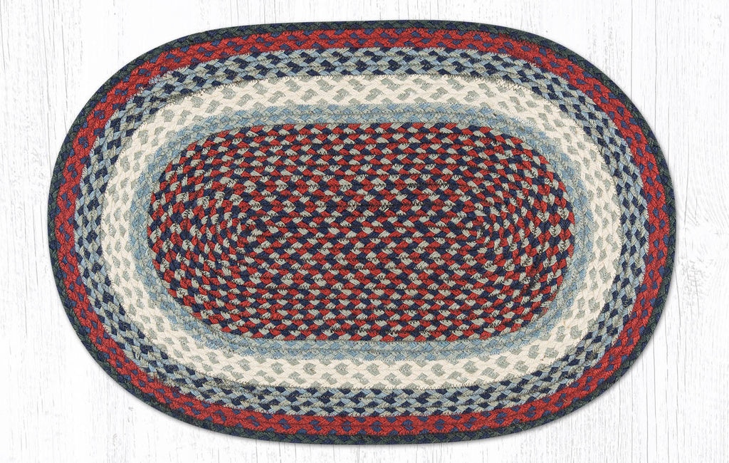 C-015 Blue and Burgundy Braided Rug