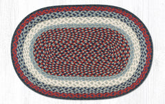 C-015 Blue and Burgundy Braided Rug