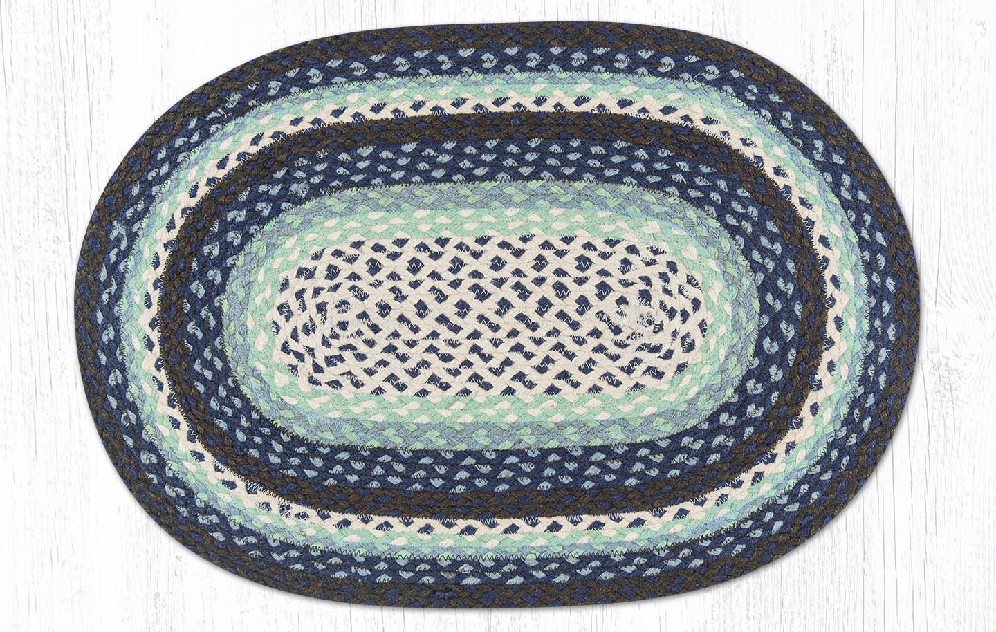 C-312 Blueberry/Cream Braided Rug | The Braided Rug Place