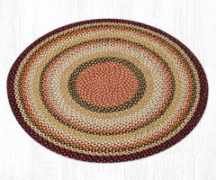 C-319 Burgundy, Mustard and Ivory Braided Rug