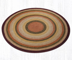 C-319 Burgundy, Mustard and Ivory Braided Rug