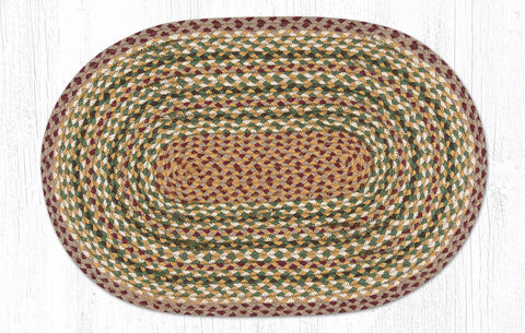 C-324 Olive, Burgundy and Gray Braided Rug 20