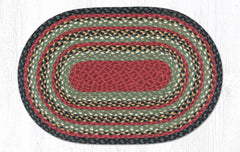 C-338 Burgundy, Olive and Charcoal Braided Rug