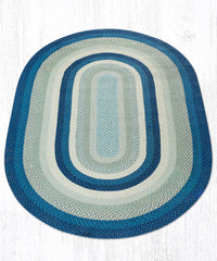 C-362 Breezy Blue, Taupe and Ivory Braided Rug