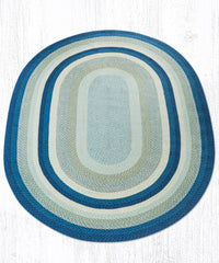 C-362 Breezy Blue, Taupe and Ivory Braided Rug