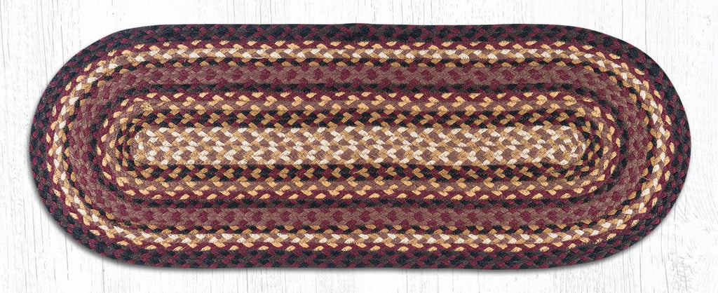 TR-371 Black Cherry/Chocolate/Cream Jute Table Runner