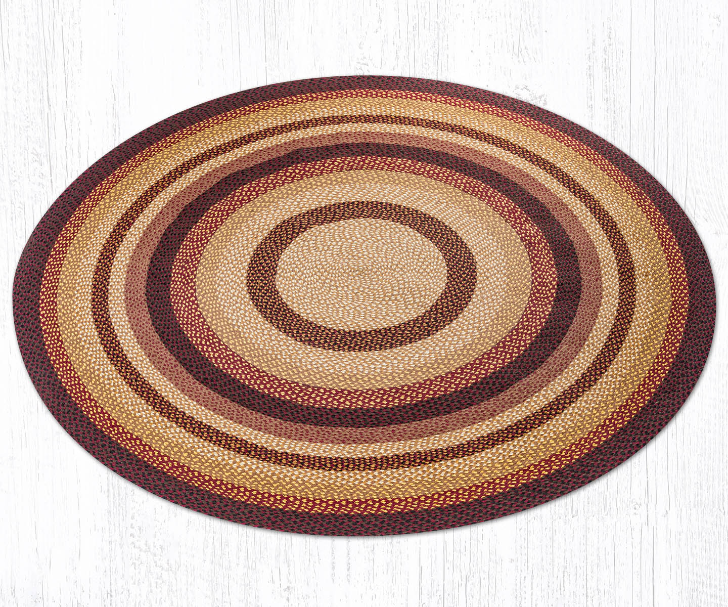 C-371 Black Cherry, Chocolate and Cream Braided Rug | The Braided Rug Place