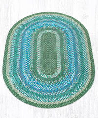 C-419 Sage, Ivory and Settlers Blue Braided Rug