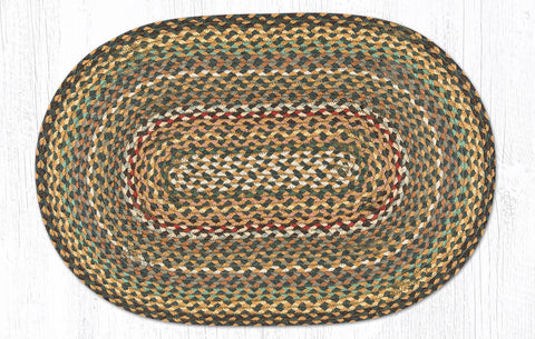 C-051 Fir and Ivory Braided Rug Oval / 20