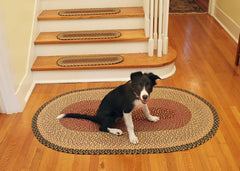 C-057 Burgundy, Gray and Cream Braided Rug