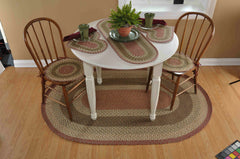 C-024 Olive, Burgundy and Gray Braided Rug