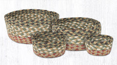 CB-024 Olive/Burgundy/Gray Braided Baskets