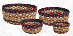 CB-319 Burgundy/Mustard/Ivory Braided Baskets