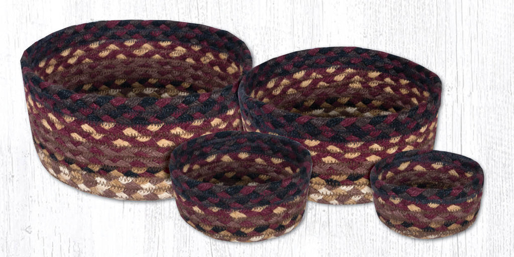 CB-371 Black Cherry/Chocolate/Cream Braided Baskets