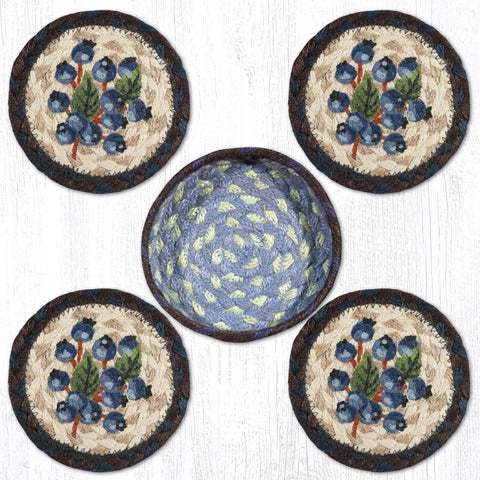 CNB-312 Blueberry Coasters In A Basket