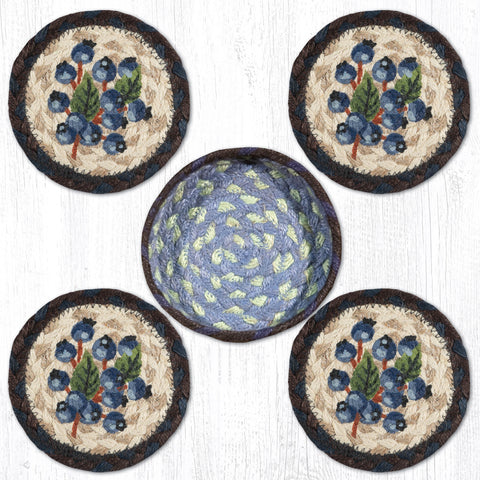 CNB-312 Blueberry Coasters In A Basket