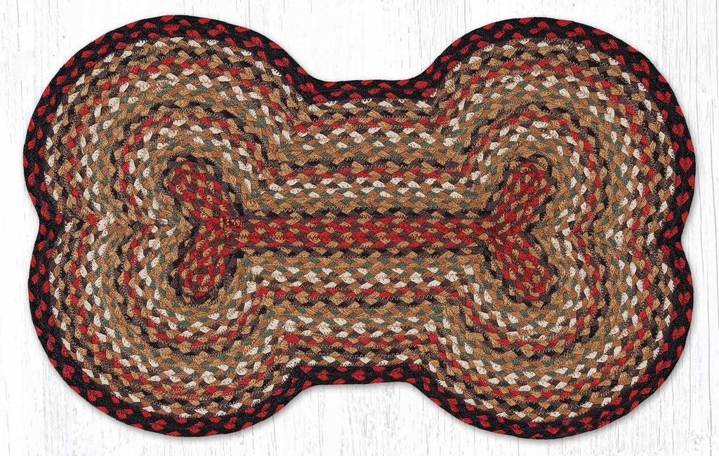 DB-319 Burgundy/Mustard/Ivory Dog Bone Rug