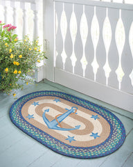 OP-433 Anchor Stars Oval Rug