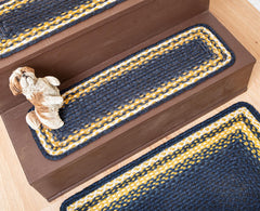 C-079 Light & Dark Blue/Mustard Stair Tread