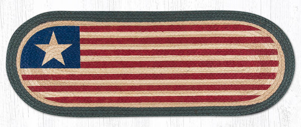 TR-1032 Original Flag Oval Table Runner | The Braided Rug Place