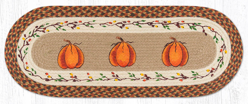 TR-222 Harvest Pumpkin Oval Table Runner