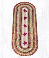 OP-357 Burgundy Stars Oval Rug