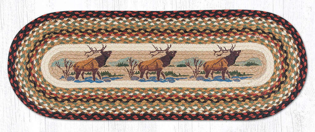 TR-319 Winter Elk Oval Table Runner