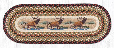 TR-319 Winter Elk Oval Table Runner