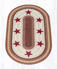 OP-357 Burgundy Stars Oval Rug