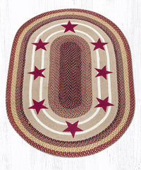 OP-357 Burgundy Stars Oval Rug