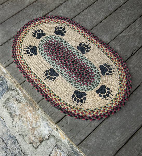 OP-081 Bear Paw Oval Rug | The Braided Rug Place