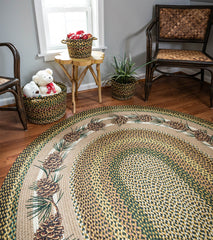 OP-051 Needles & Cones Oval Rug