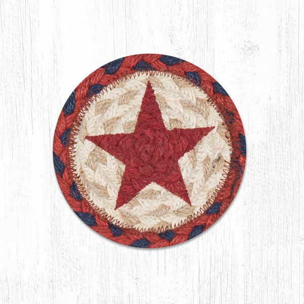 IC-015 Red Star Individual Coaster | The Braided Rug Place