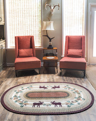 OP-019 Moose Pinecone Oval Rug