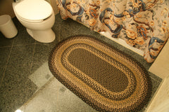 C-116 Black, Mustard and Cream Braided Rug