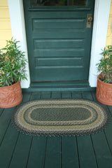 C-116 Black, Mustard and Cream Braided Rug